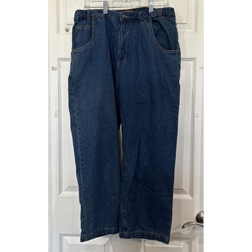 Tailgater Blue Jeans By Haband Medium Wash Casual Cotton Denim Mens 36 Short